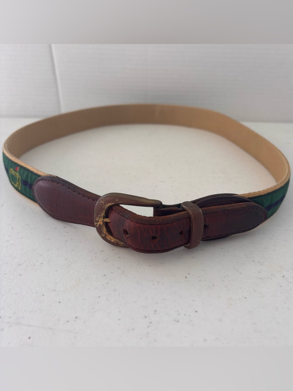 Vintage Masters Augusta National Golf Tournament Leather Canvas Belt Size 34